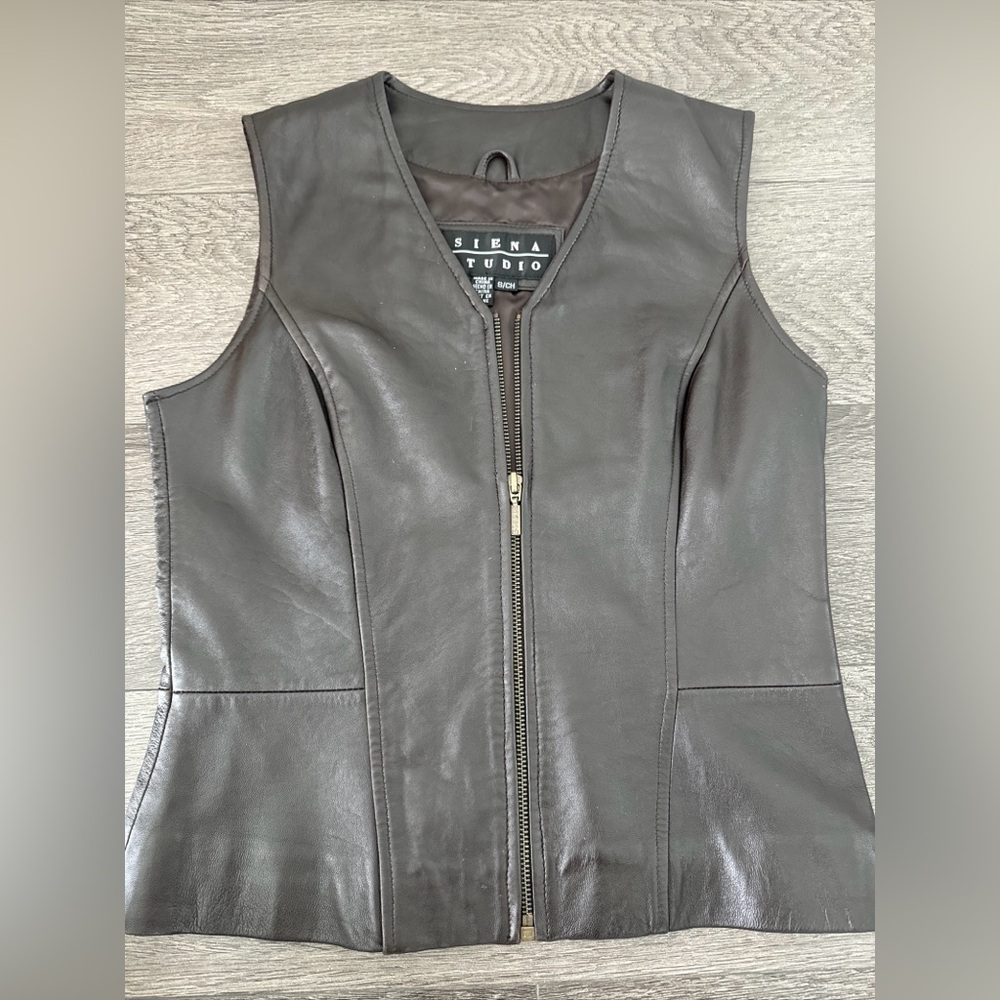 Brown soft leather vest